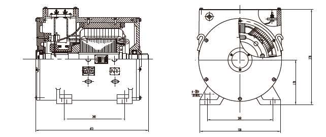 ZQ-6.5礦用一般型直流牽引電動(dòng)機(jī)外形及安裝尺寸圖 